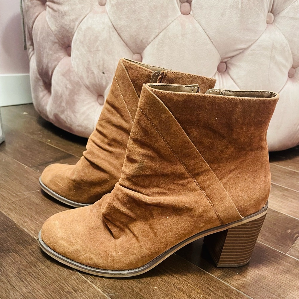 Brown Faux Suede Boots